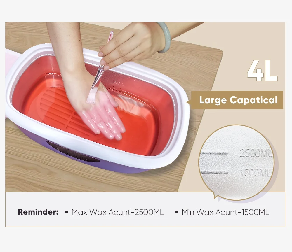 Top Sale  Wholesale 4000ml Large Volume Paraffin Bath Wax Heater  Digital Paraffin Wax Machine For Hand And Foot Using