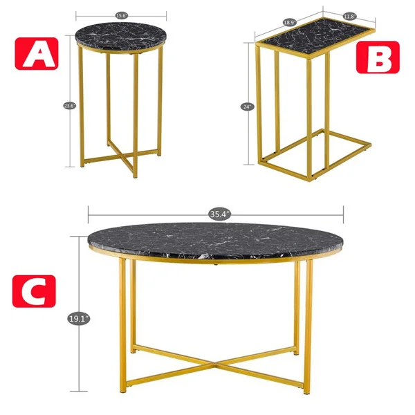 
Nordic simple tea table modern mini net red small round table living room sofa coffee table 