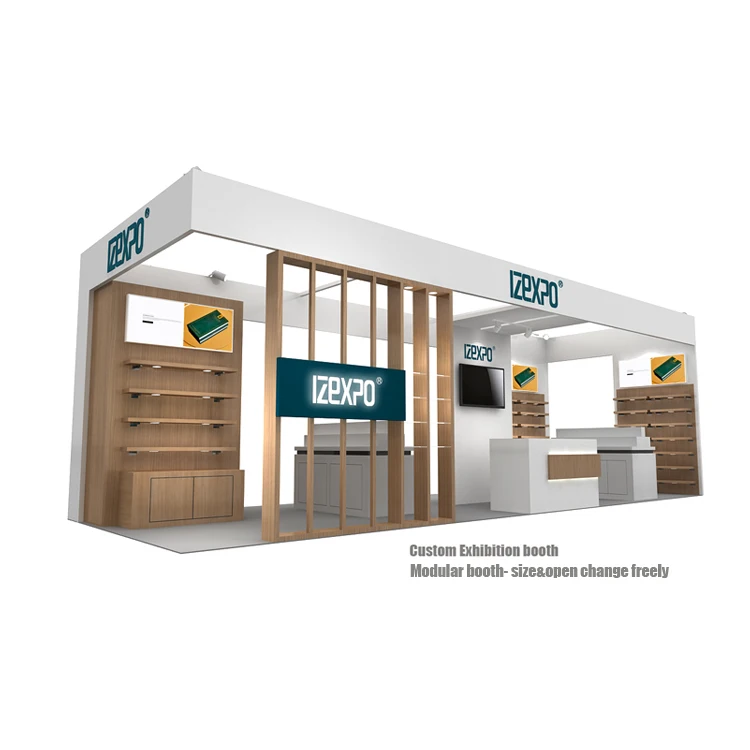 30MINS QUICK BUILD Factory price makeup display stand cosmetic Expo Display Exhibition Booth Stand display size adjustable 10x20