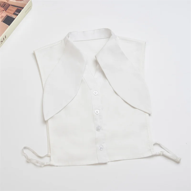 Unique Removable Shirt Collar Accessory With Button Closure For Womens Chic Wardrobe