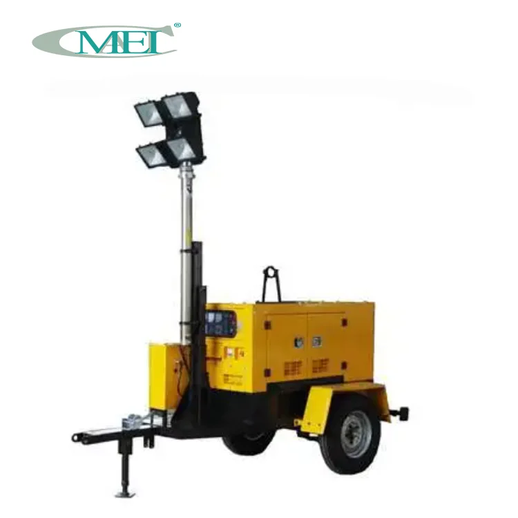 Mobile Trailer Portable Telescopic Generator Diesel Light Tower