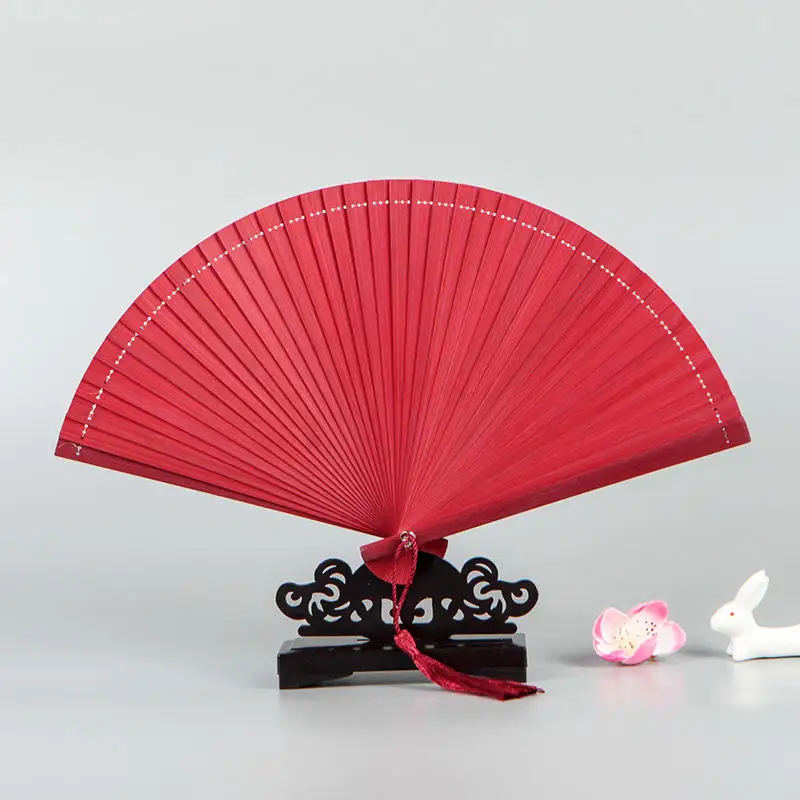 High Quality Decorative Hand Fan Wedding Custom Bamboo Printed Fabric Folding Hand Fans