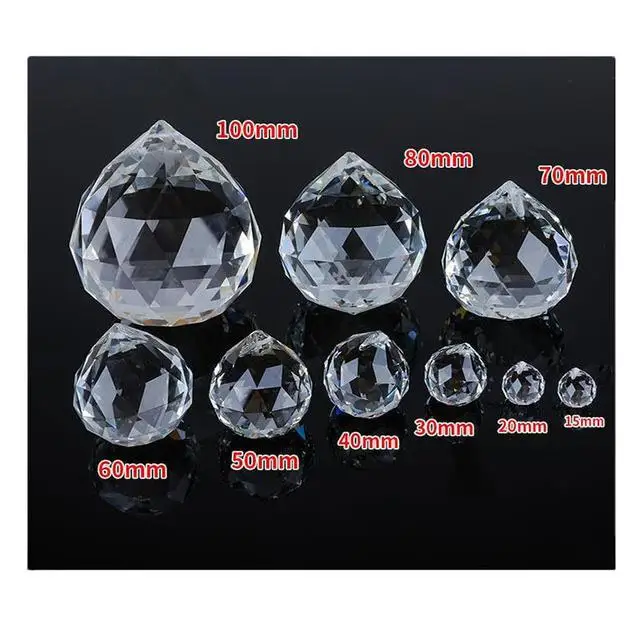 Wholesale Colorful Pendant Prisms chandelier accessories hanging lamp faceted clear glass crystal ball