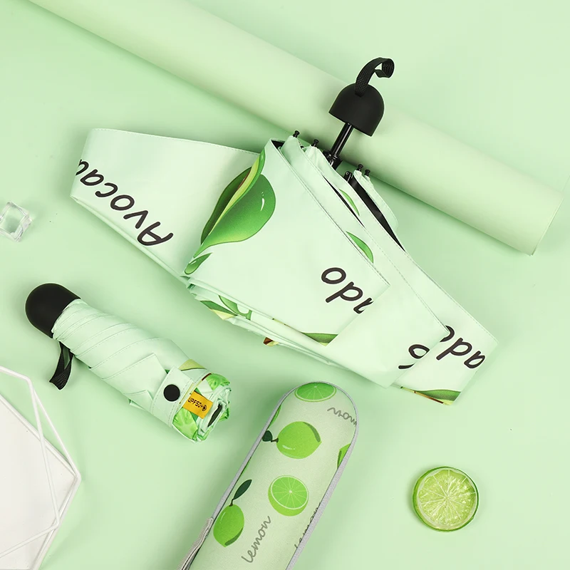 cheap travel Logo custom Capsule 5 folded mini folding umbrella