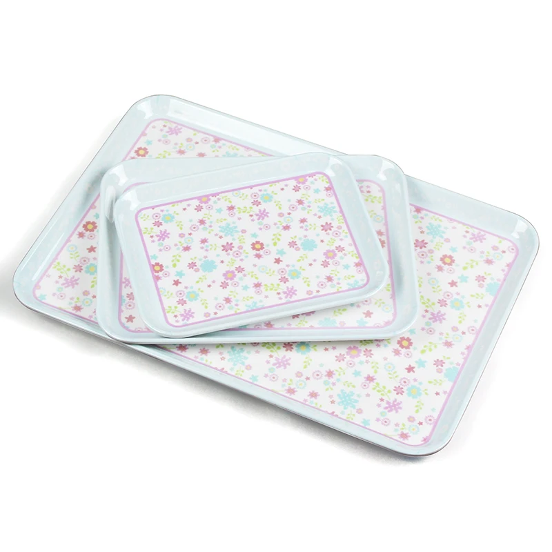 Custom Design High Presurre Laminate Wood Printing Melamine Tray Set