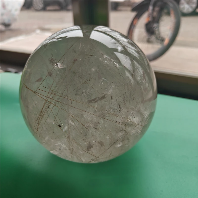 crystal craft ball natural rutilated  quartz crystal ball  crystal sphere for sale
