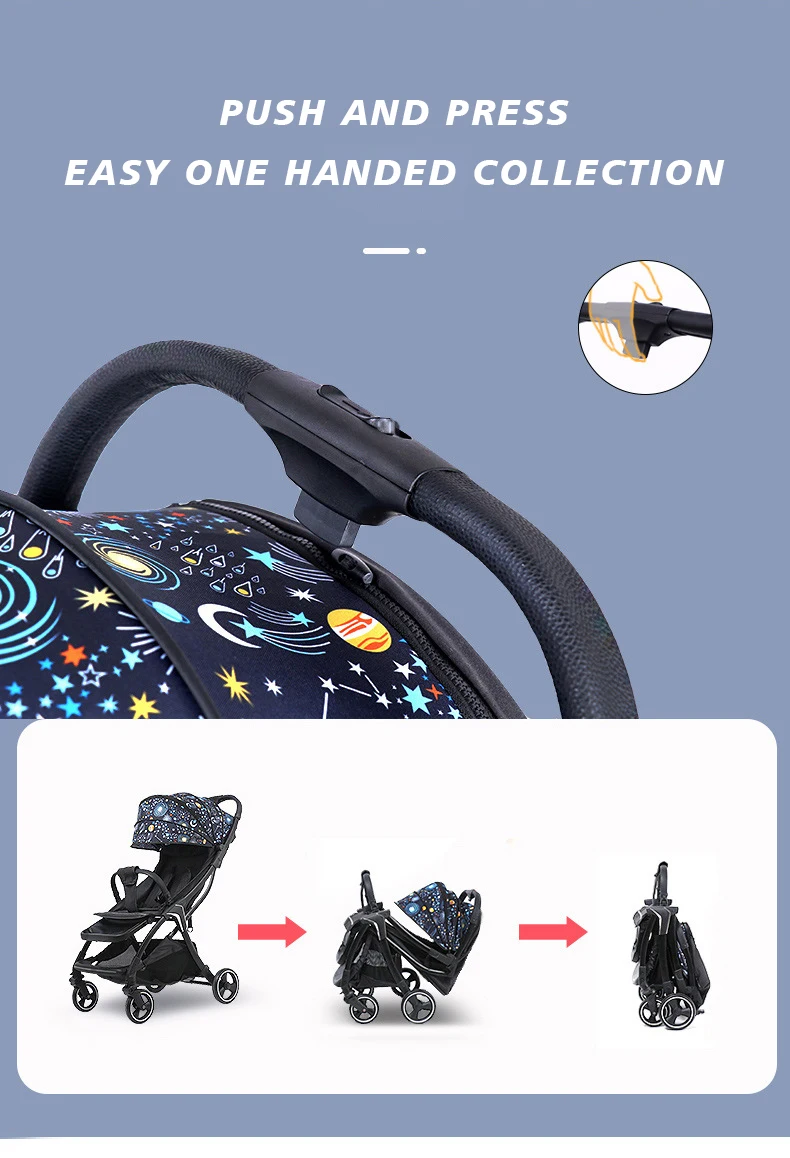 Two Way Comfortable Polyester Stroller Baby Car Seat Carriage  Multi-Functional Baby Stroller