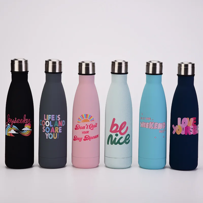 New hot selling creative stainless steel cola bottle 500ml portable thermal insulation outdoor sports cola cup