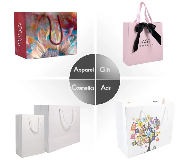Exquisite gift portable custom logo paper bag packaging gift box