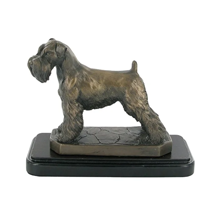 Custom Resin Craft Bronze Figurines Schnauzer Dog Statue for Sale