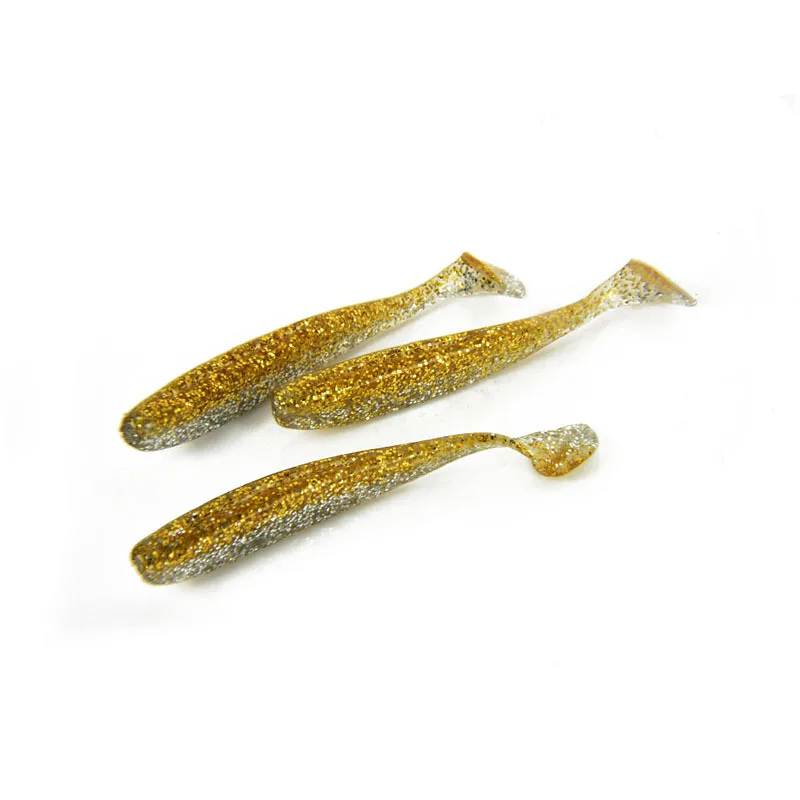 Artificial worm soft t tail fishing shad Double Color Fishing Lure