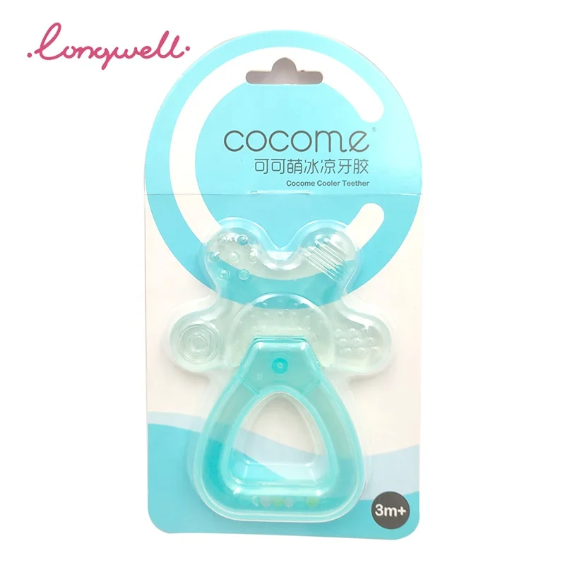 
Ningbo Longwell Sensory Toy Training Custom Logo Eco Safety ISO Pass Soother Baby Teething Rattles water Filled EVA Teether 
