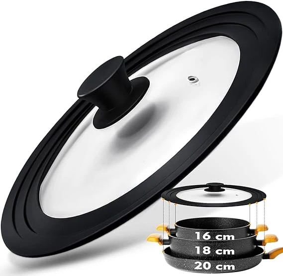 Heat Proof Multipurposehome use silicone High sealing and anti-overflow Visual anti-overflow  pot  lid silicone pot lid