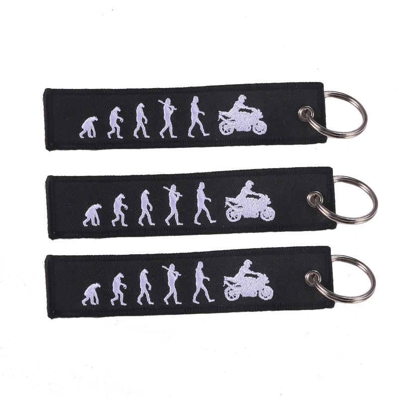 Remove Before Flight Nautical Motorcycle Space Ship Cricket Bat Gear Embroidery Keychain For Car