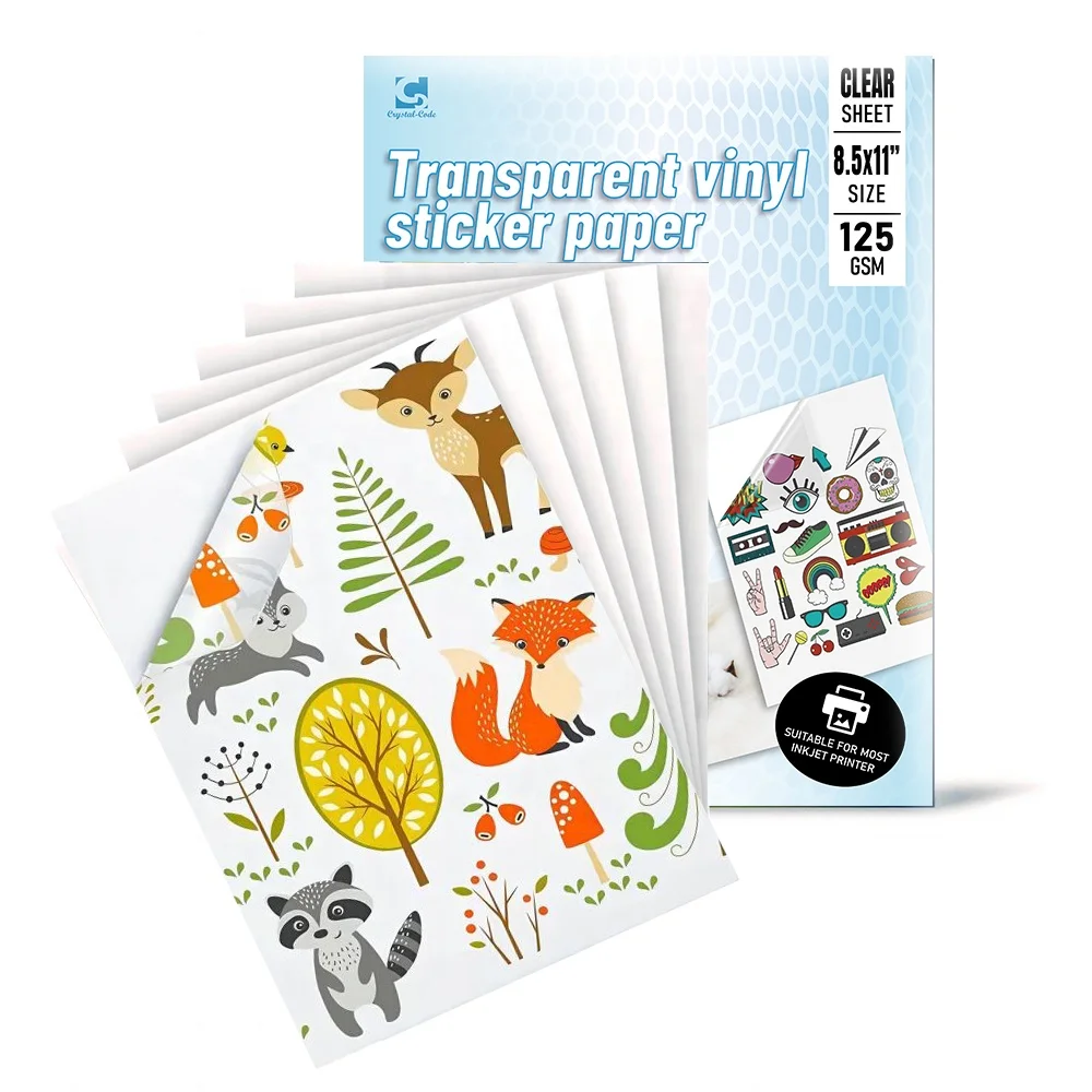 Custom Transparent Inkjet Stickers Labels Self Adhesive Label A4 Clear Water Proof For Laser Printer Glossy Sticker Paper