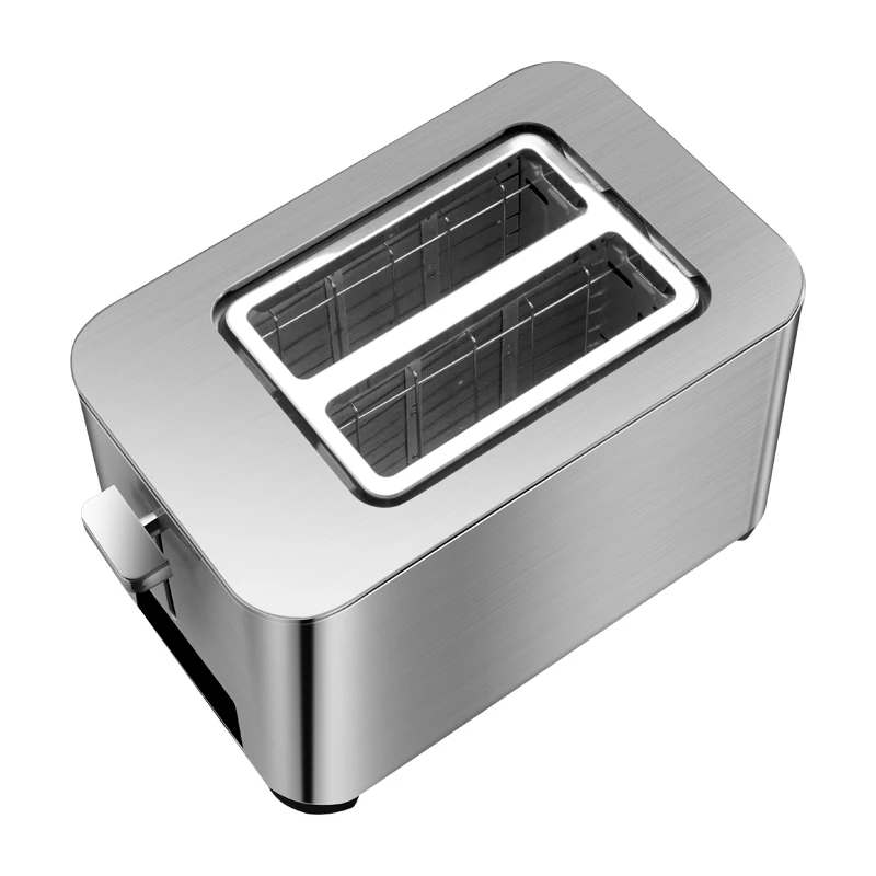 Stainless Steel Retro Bread Oven Two Slice Commercial Touchscreen Toaster With Digital Led Screen