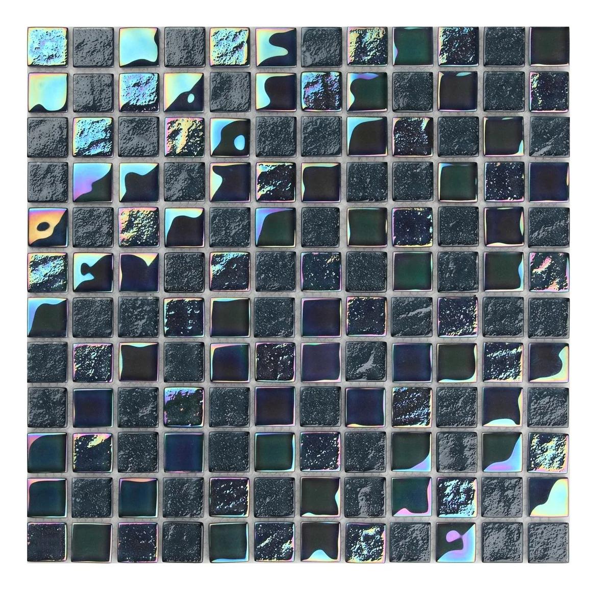 Customize Square Blue Tile Pool Iridescent Tile Swimming Pool Glass Mosaic for Luxurious Pool Design