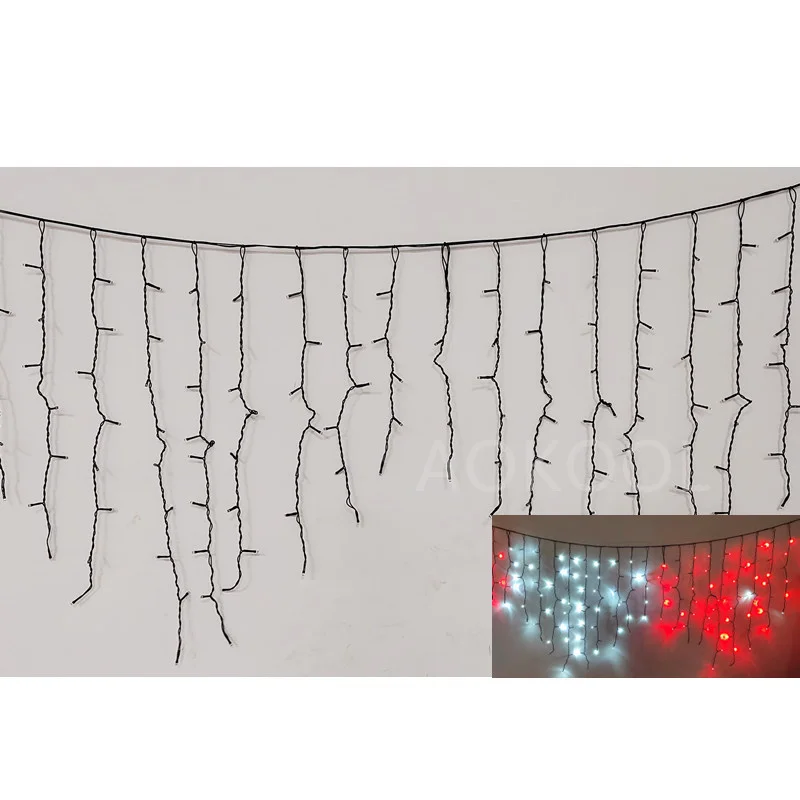 Custom Outdoor Waterproof IP44 Red White Icicle Light With Twinkle Led