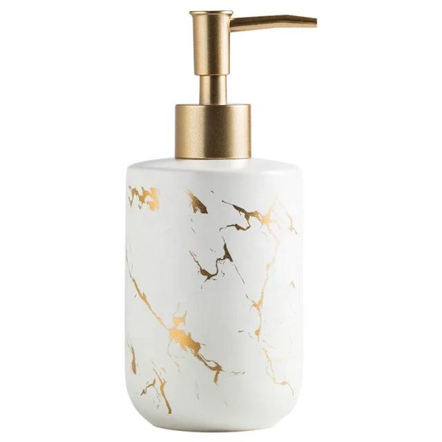 Europe Nordic Ceramic Bathroom Toilet Press Bottle Hand Sanitizer Shampoo Shower Gel Separately Bottled Dispenser