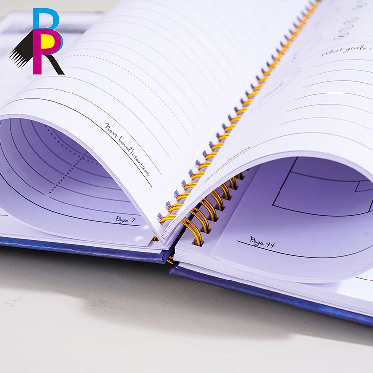 Your own design oem printing hardcover spiral notebooks customizable journals