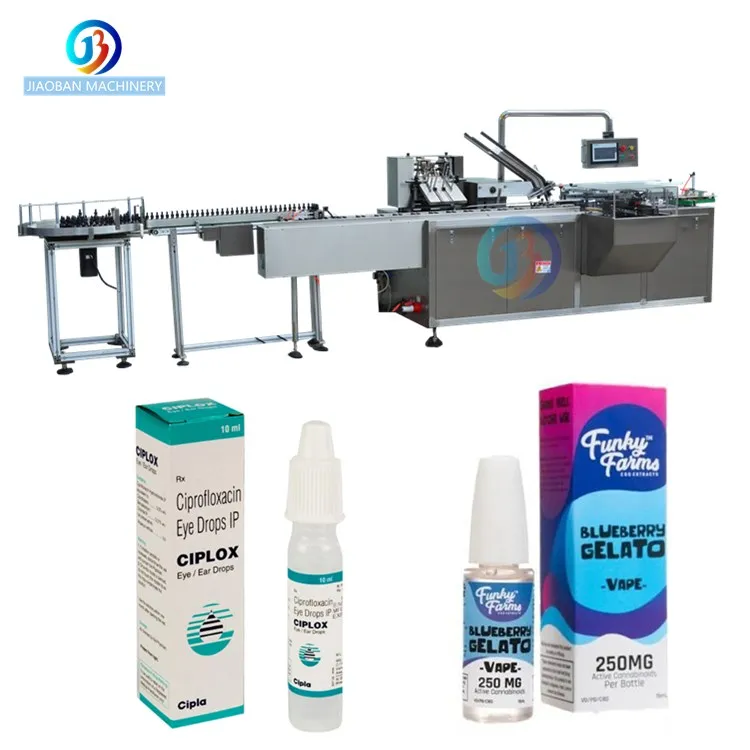 JB-120WZ Full automatic horizontal eye drop/chocolate cartoning machine
