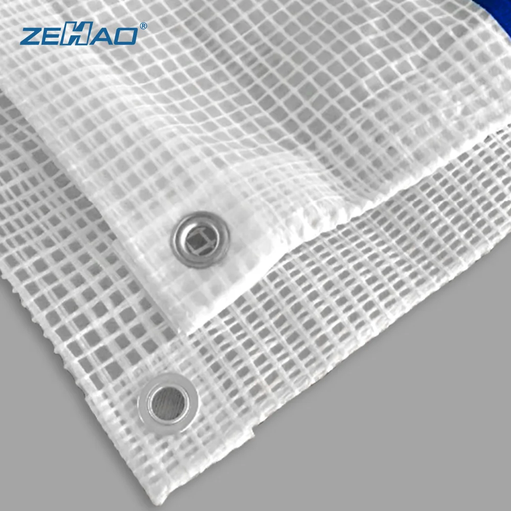Zehao Clear Vinyl Retardant PE Scaffolding Tarpaulin Reinforced Poly Scaffold Sheeting Construction Safety Leno Tarpaulin