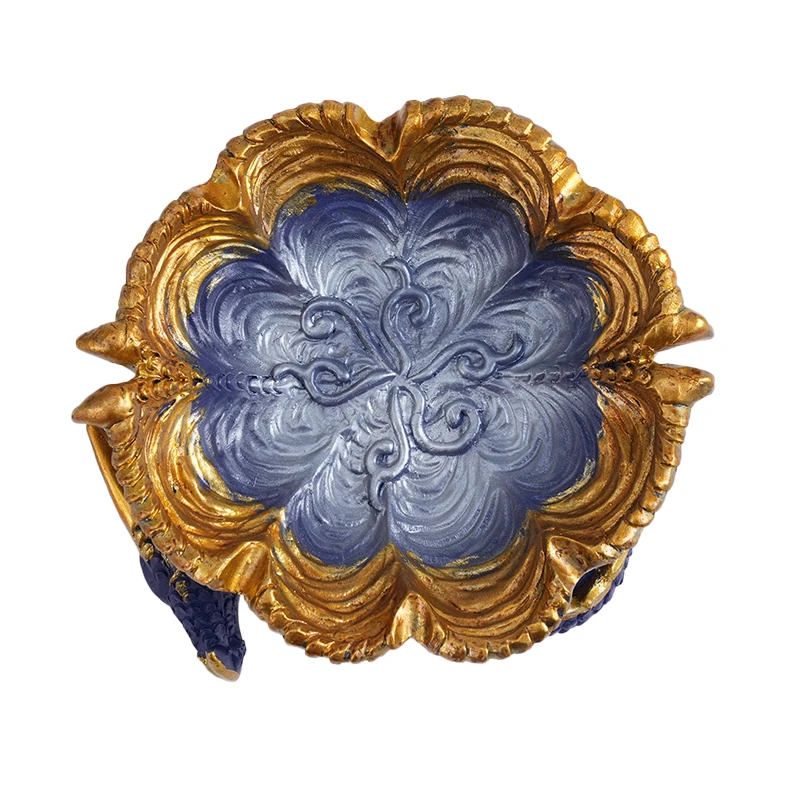 New Design 6.5 Inches Blue Golden Dragon Resin Ashtray Smoking Accessory Cigar Ashtray with White Box