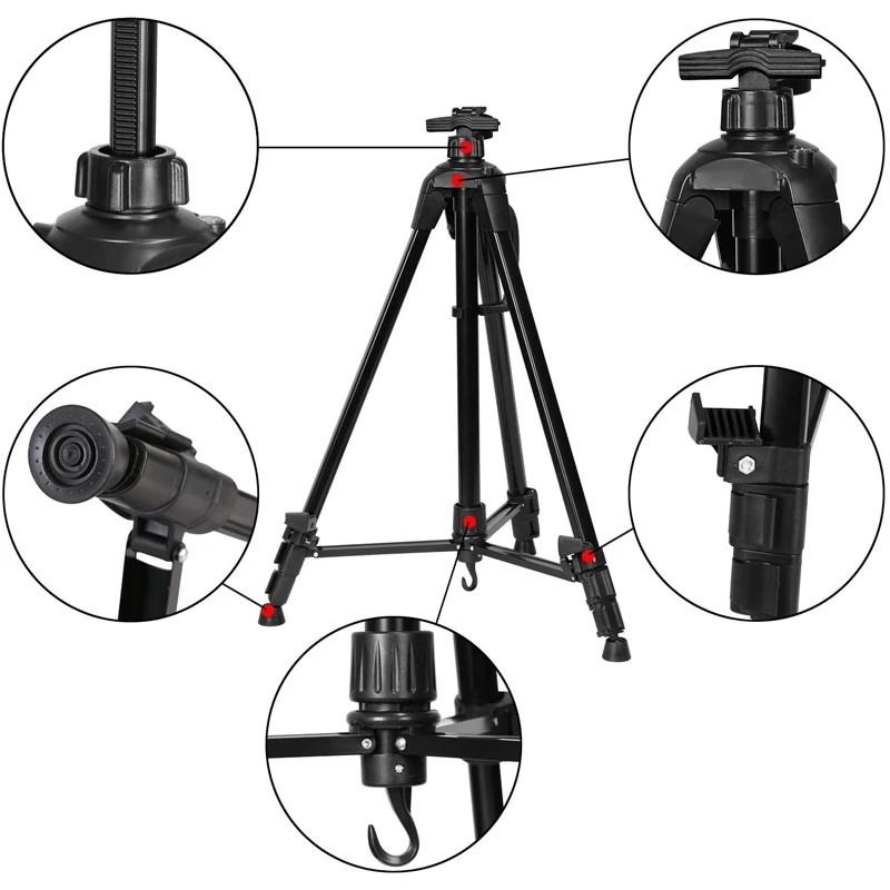 Easel Aluminium Tripod for Painting  Adjustable Sturdy Studio Easel Large with Black Carry Bag