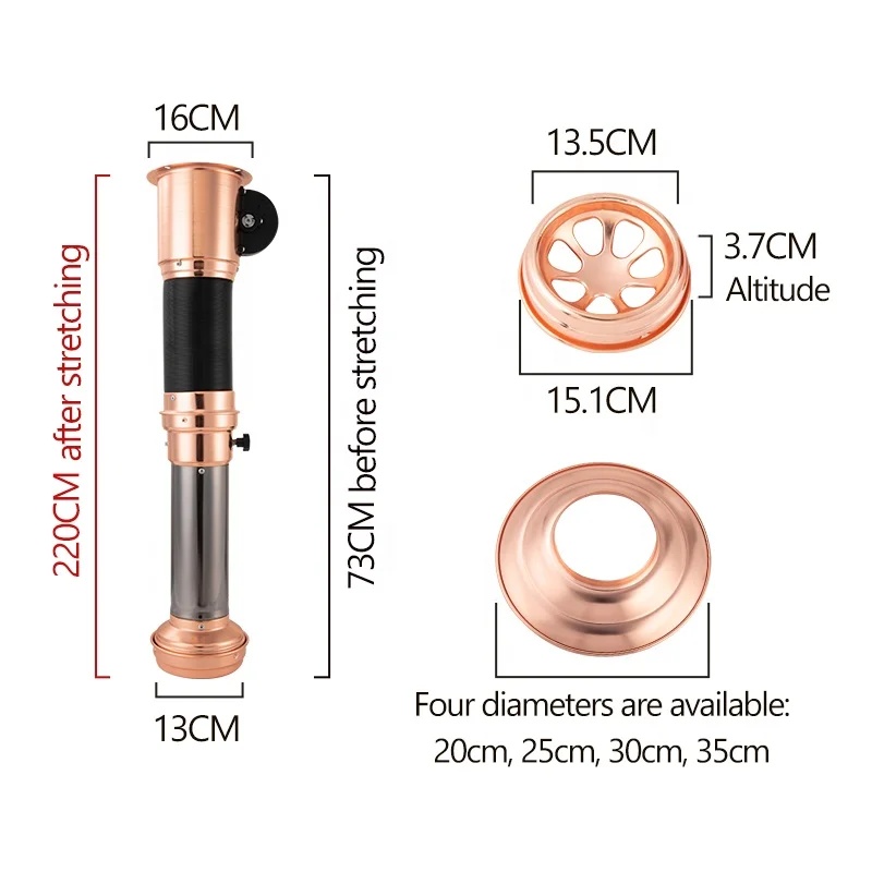 Wholesale Korea Indoor Smokeless Exhaust Flex Duct Telescopic Bbq Barbecue Exhaust With 300MM smoke hood