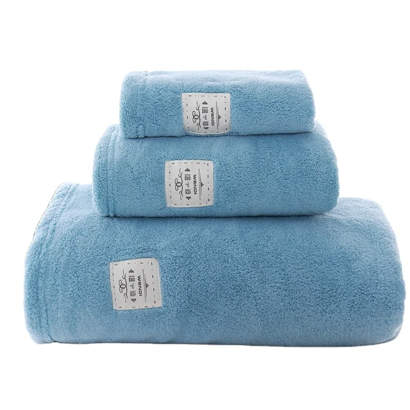 Wholesale Customized Quick Drying Towels Sets Combed Coral Fleece Towels Super Absorbent Towels For Gift