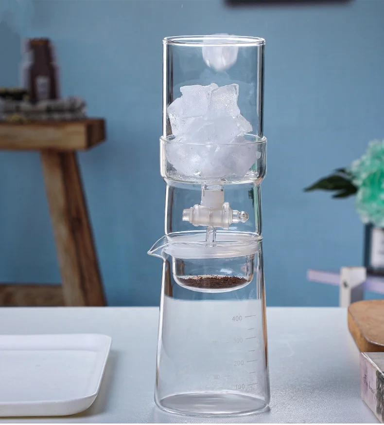 Borosilicate Glass Cold Brew Coffee Maker Set  portable glass cold drip brew iced coffee maker