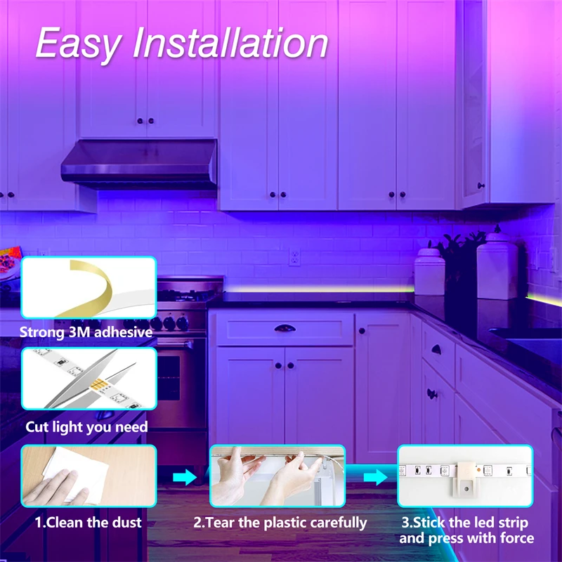 5 Metros 5050 10M Inteligente Musical Smart Kit 12V Colores Luces De Luz  2835 Rgb Tira Led Exterior