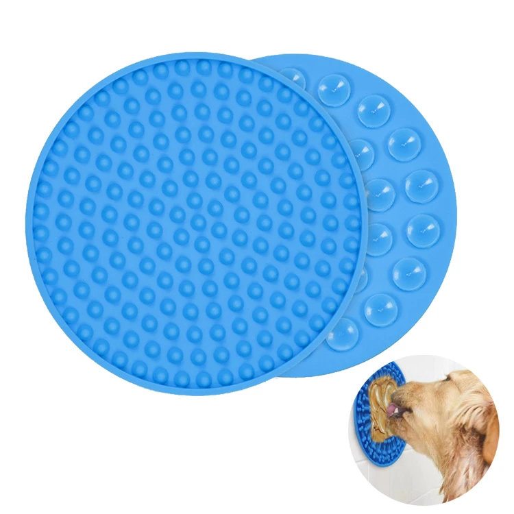 Pet products slow food plate suction cup licking pad anti choking dog licking pad food grade silicone pet licking pad