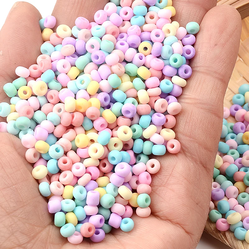 4mm Macaron Frosted Glass Rice Beads Super High Quality Handmade DIY Jewelry seedbead necklace
