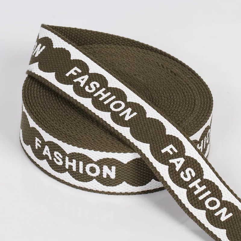 Custom Cotton  Strap  Thick Woven Cotton Ribbon Webbing For Bag  Handle