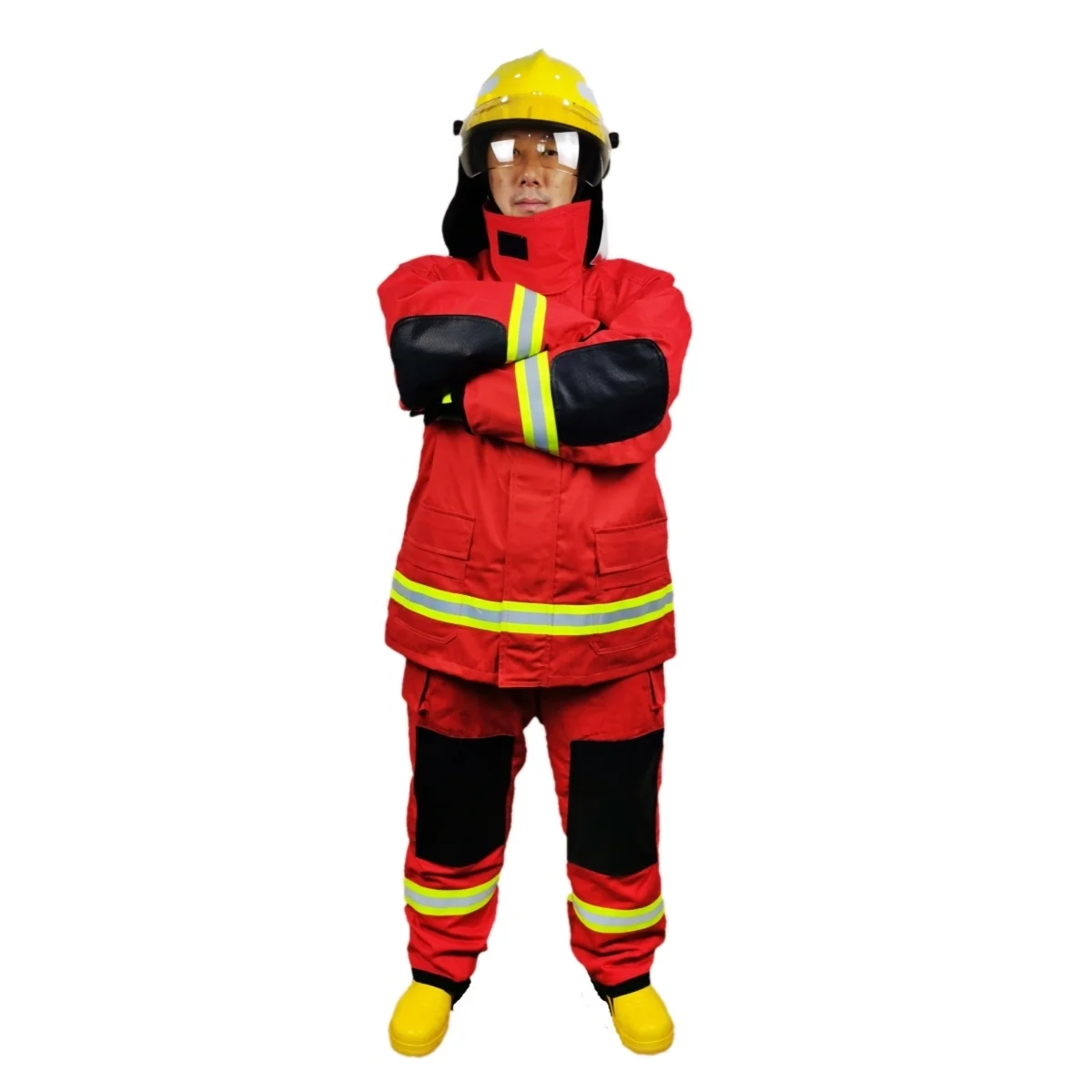 Extreme Protection EN 469 Khaki Dupont Nomex Rip Stop Detachable Inner Fire Fighter Fireman Fire Fighting Firefighter Suits