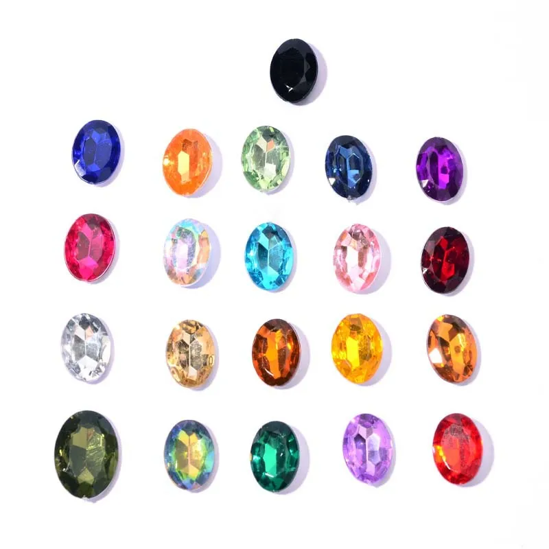 Sharp bottomed oval acrylic egg shaped diamond jewelry, adhesive crystal stone hair accessory patch