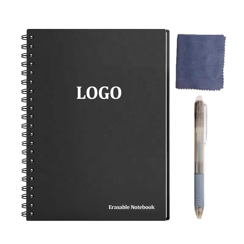 Private Logo A5 Size Hot and Wet Reusable Writing Notebook Recycled Use Smart Erasable Notebook Like Rocket Note Book