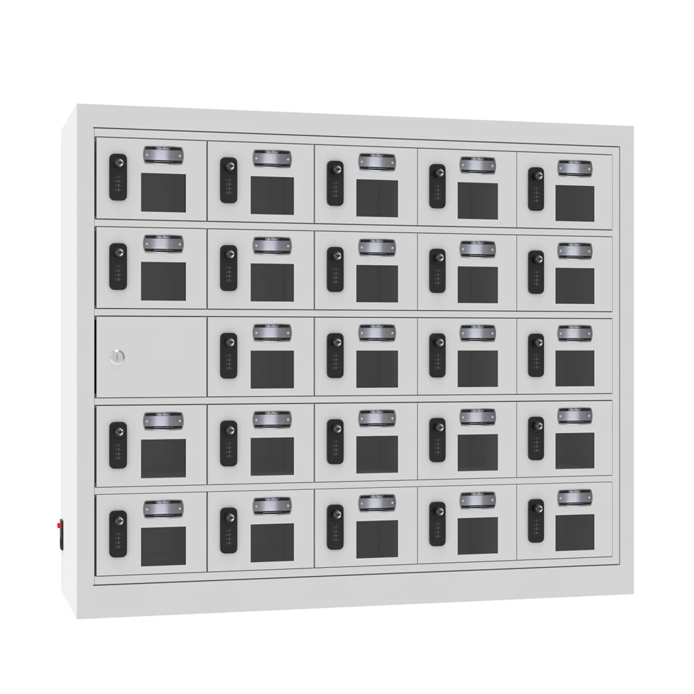 15 Door Wall Mounted Cell Phone Lockers Key Lock USB-C Mobile Phone Storage Charging Station Locker
