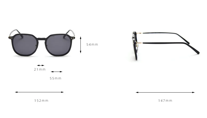 Fashion TR90 Polarized Sunglasses Soft Transparent Color Frame Clear Lens Sun Glasses Classic Vintage Sunglasses For Men  Women