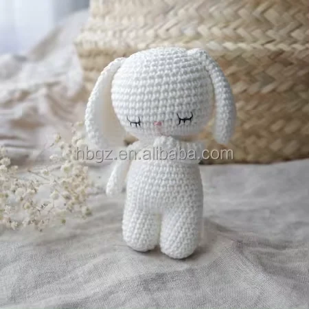 Custom Knitted Amigurumi Unicorn Angel Horse Bear Elephant Dinosaur Rabbit Animal Toys Cute Handmade Doll Crochet Bunny Toys