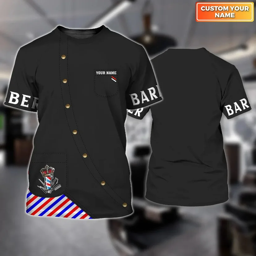 Wholesale Beauty Salon barber Work Clothes Hairdresser Hairstylist Shirt Smocks Uniform For Men