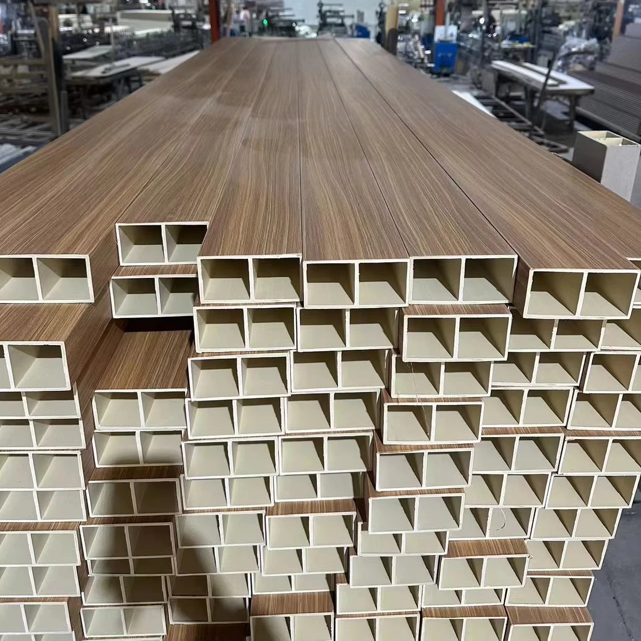 hot Sale wpc 50mm timber tube wood plastic composite square tube interior wall/ceiling/partition decorative materials