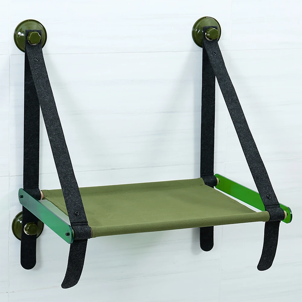 2021 New Hoopet Suction Cup Felt Hanging Cat Bed Window Mounted Hammock