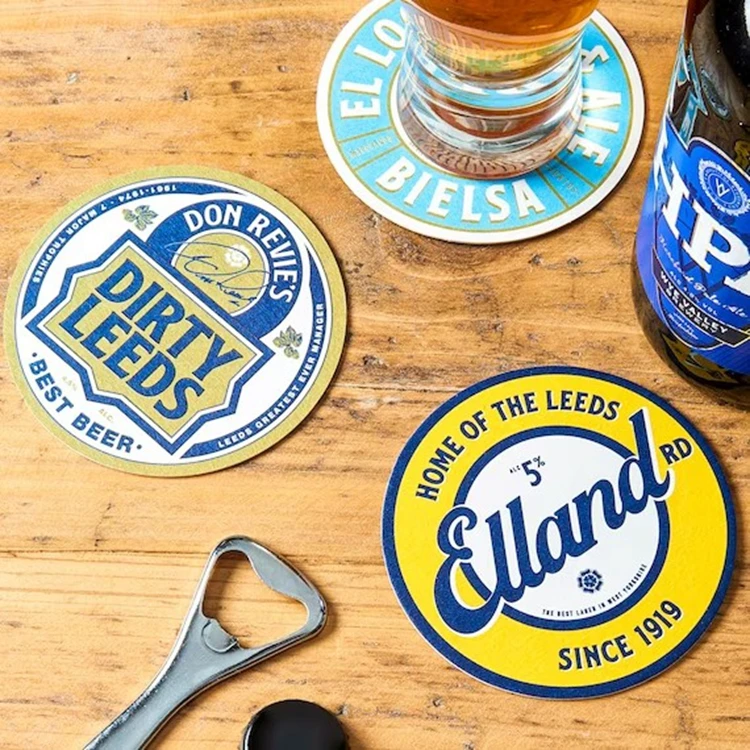 Custom Logo Printing Coaster Beer Mat Coaster 3.5' or 4' Circle Square Bar Hotel Corporate Gift Pulp Cardboard Paper Coaster
