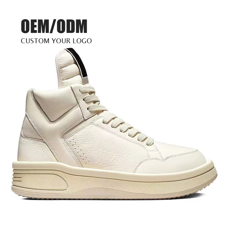 Original Customize Logo Men Blank Skateboard Manufacturer Custom High Cut Leather Walking Sneaker Shoes