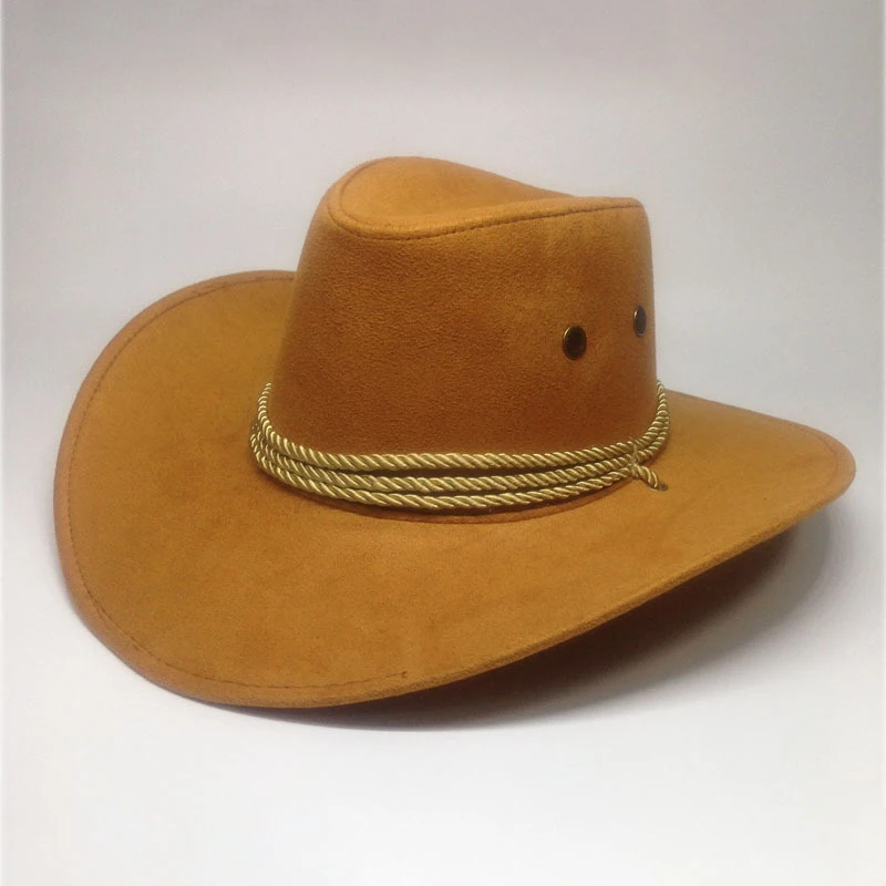 Fashion Custom Horse Riding Wide Brim Black Leather Felt Plain Vintage Cowboy Hats For Sale