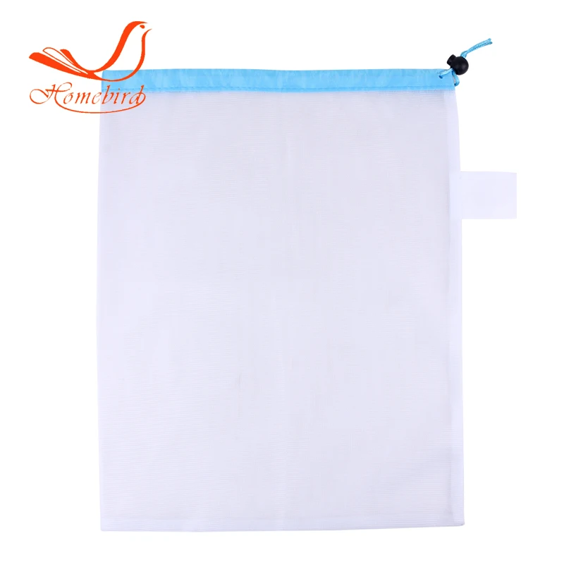 
HW0051 BSCI factory produce shopping reusable bag polyester drawstring mesh bag 