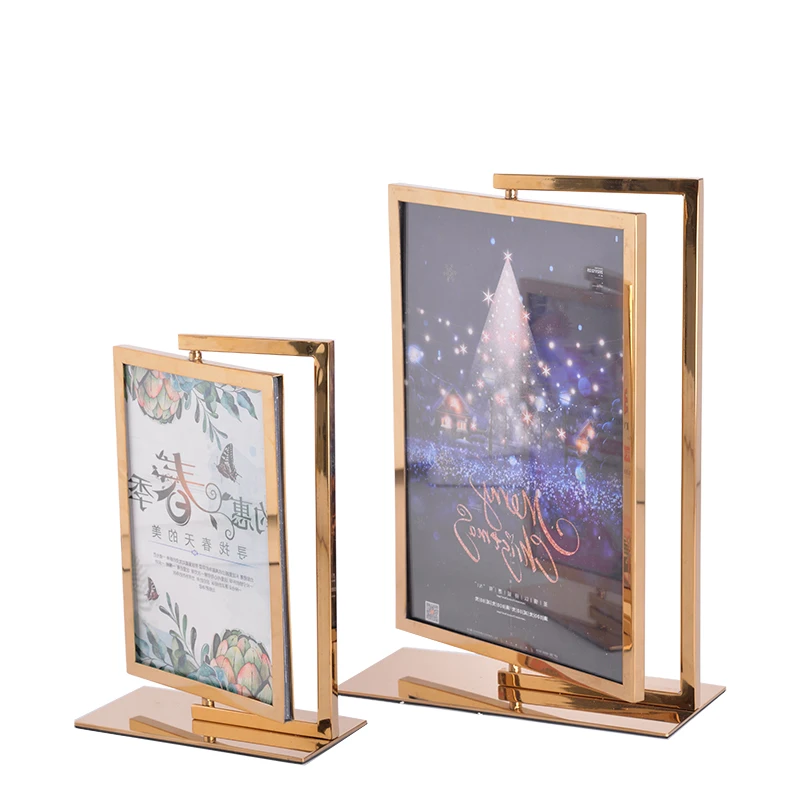 A4 Sided poster paper advertising display stands acrylic sign holder POP stand boards for exhibition