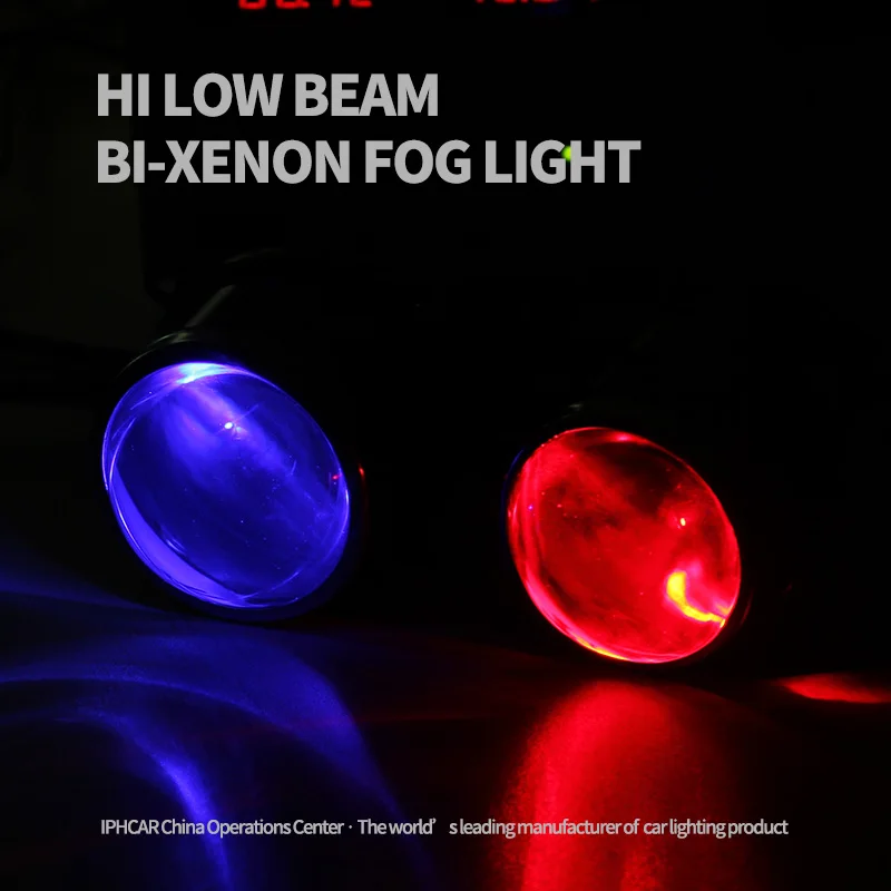 IPHCAR 2.5 Inch M611 HID Bi Xenon Fog Light With Universal Bracket High Low Beam Clear Glass H11 Xenon Bulb